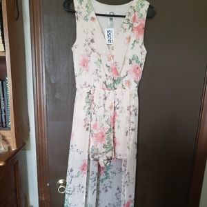 Sweet Storm Dresses - Flowery shorts jumpsuit high low dress Sweet Storm Dresses - Flowery shorts jumpsuit high low dress